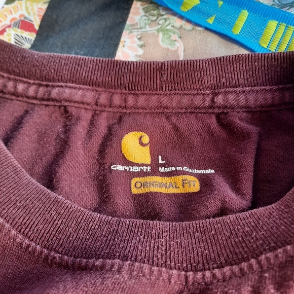 Carhartt Original Fit Heavyweight Port Logo Pocket T-shirt K87 PRT Size Large - Picture 9 of 11